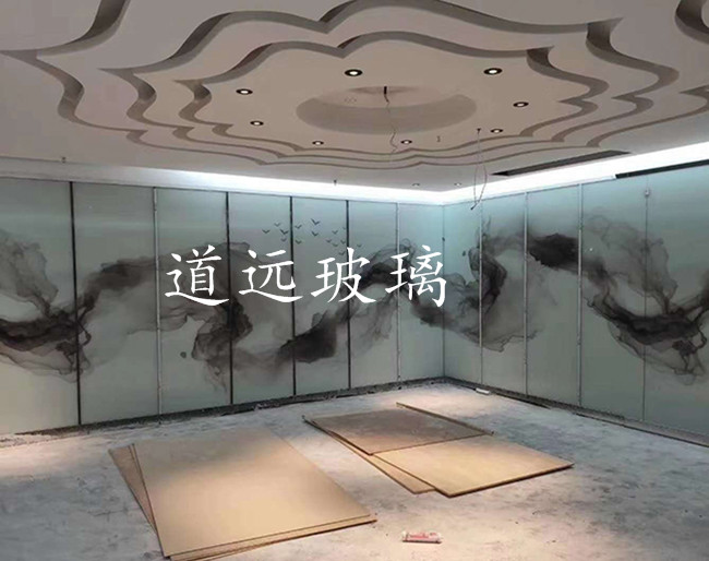 夾絲山水畫玻璃012